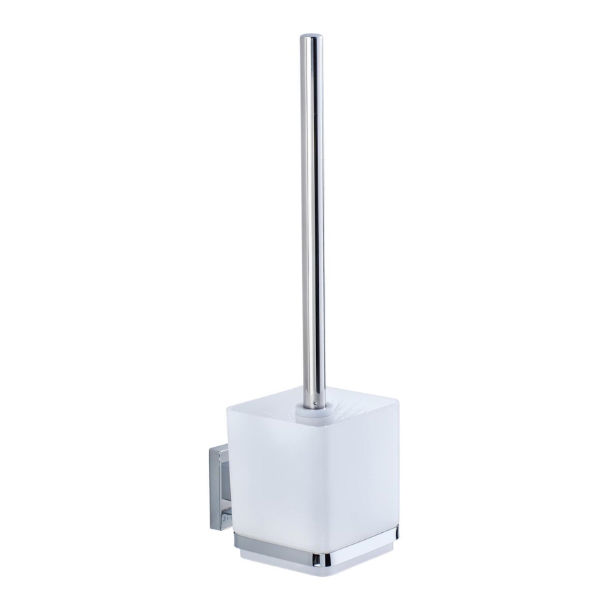 WENKO 22695100-WC WC-hari VACUUM-LOC QUADRO ED 9,5x37 cm hõbedane/läikiv kroom/läbipaistev