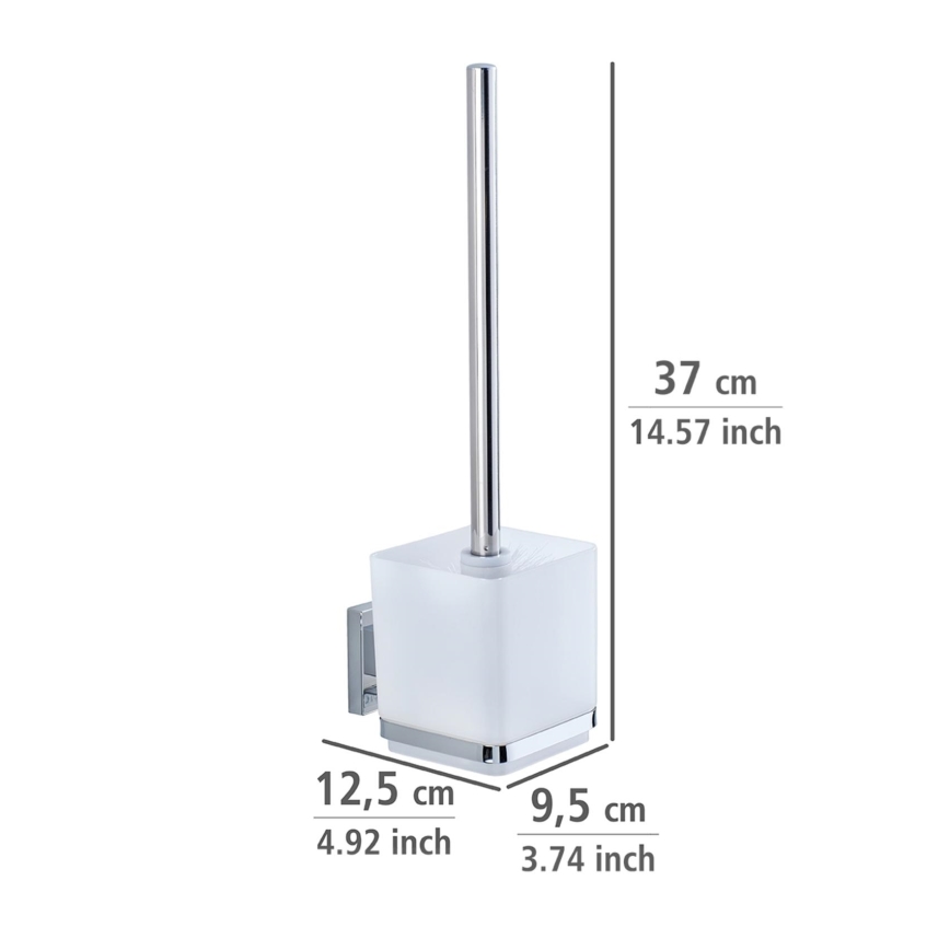 WENKO 22695100-WC WC-hari VACUUM-LOC QUADRO ED 9,5x37 cm hõbedane/läikiv kroom/läbipaistev