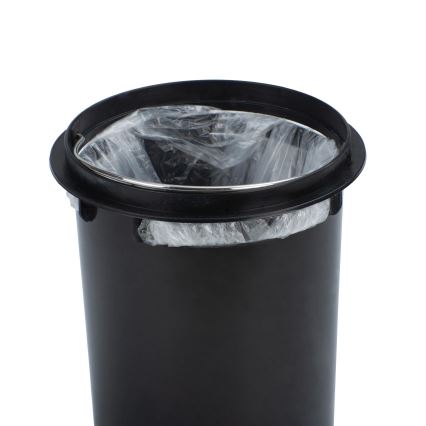 WENKO 22702100 - Prügikast LEMAN 17x25 cm roostevaba teras/satiinviimistlus/must