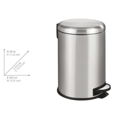 WENKO 22704100 - Korv LEMAN 30,5x44 cm roostevaba teras/satiinviimistlus/must