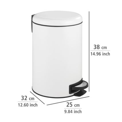 WENKO 22707100 - LEMAN prügikast 25x38 cm valge/must