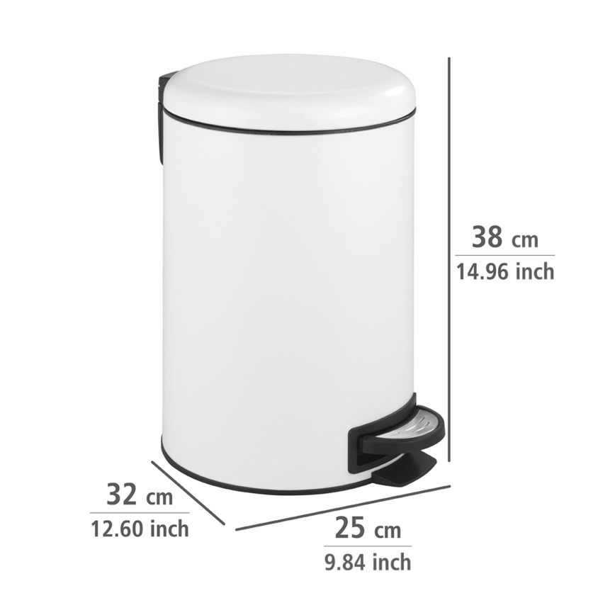 WENKO 22707100 - LEMAN prügikast 25x38 cm valge/must