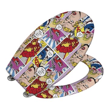 WENKO 22797100-WC POP-ART WC-poti kaas 45x38 cm mitmevärviline/hõbedane
