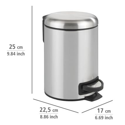 WENKO 22829100 - LEMAN korv 17x25 cm roostevaba teras/satiinviimistlus/must