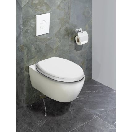 WENKO 22885100 URBIO WC-istme kaas, 36 x 42,5 cm, valge/hõbedane