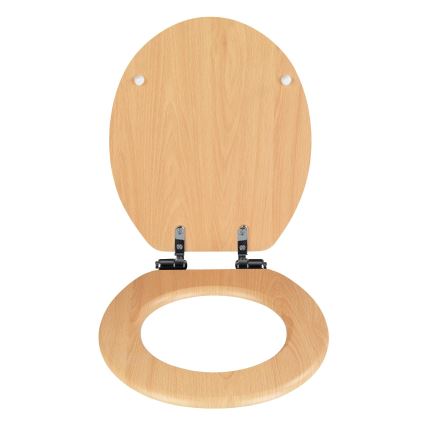 WENKO 22979100-WC poti kaas NATURAL BEECH 35,5x42,5 cm pruun/hõbedane