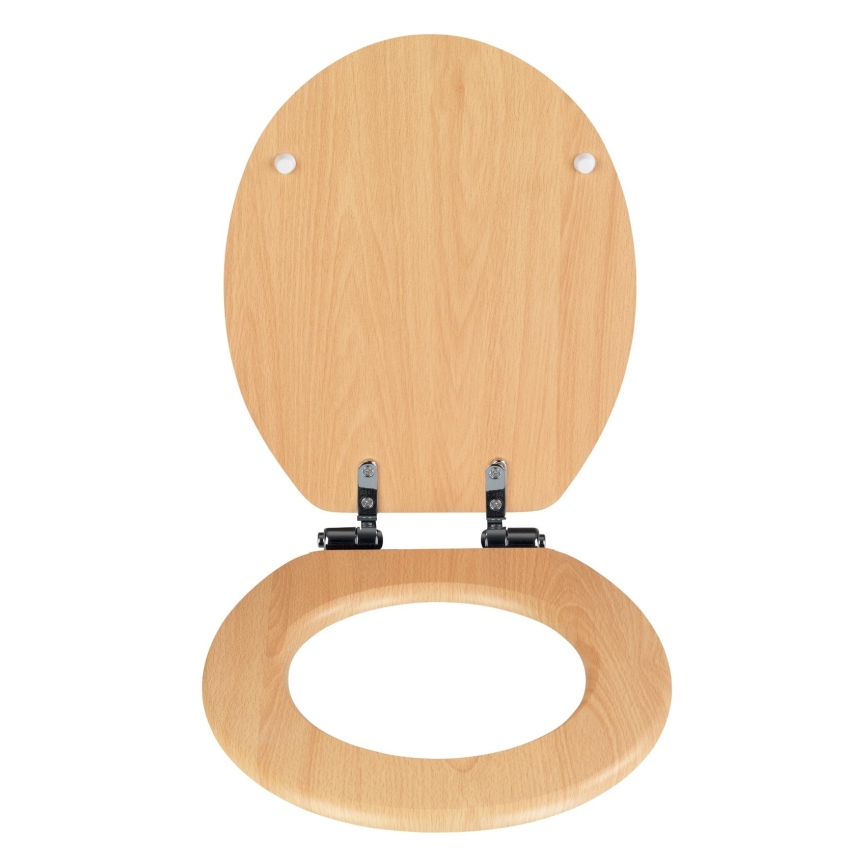 WENKO 22979100-WC poti kaas NATURAL BEECH 35,5x42,5 cm pruun/hõbedane