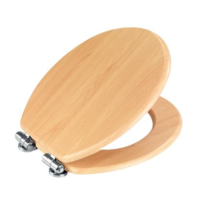 WENKO 22979100-WC poti kaas NATURAL BEECH 35,5x42,5 cm pruun/hõbedane