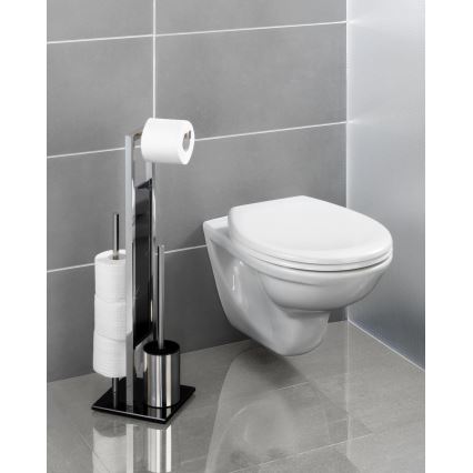 WENKO 22983100 - WC-hari RIVALTA 18x70 cm roostevaba teras/hõbedane/must