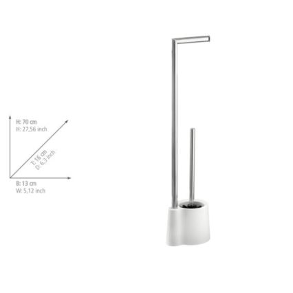 WENKO 22989100 - WC-hari AVOLA 13x70 cm roostevaba teras/valge/hõbedane