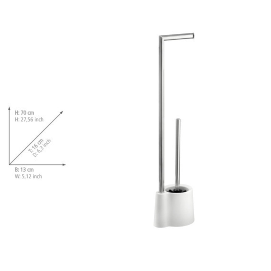 WENKO 22989100 - WC-hari AVOLA 13x70 cm roostevaba teras/valge/hõbedane