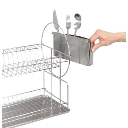 WENKO 2329100 - Nõudekuivatusrest DUO 21x33 cm roostevaba teras/hõbedane