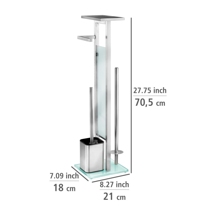 WENKO 23364100 - WC-hari DEBAR 21x70,5 cm roostevaba teras/satiinviimistlus/valge
