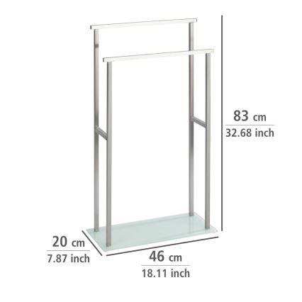 WENKO 23438100 - rätikuhoidja DEBAR 20x83 cm roostevaba teras/satiin/valge