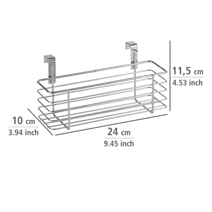 WENKO 2344100 - Korv SLIM 24x11,5 cm läikiv kroom/must