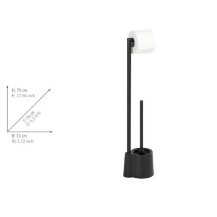WENKO 23804100 - WC-hari AVOLA 13x70 cm roostevabast terasest/must