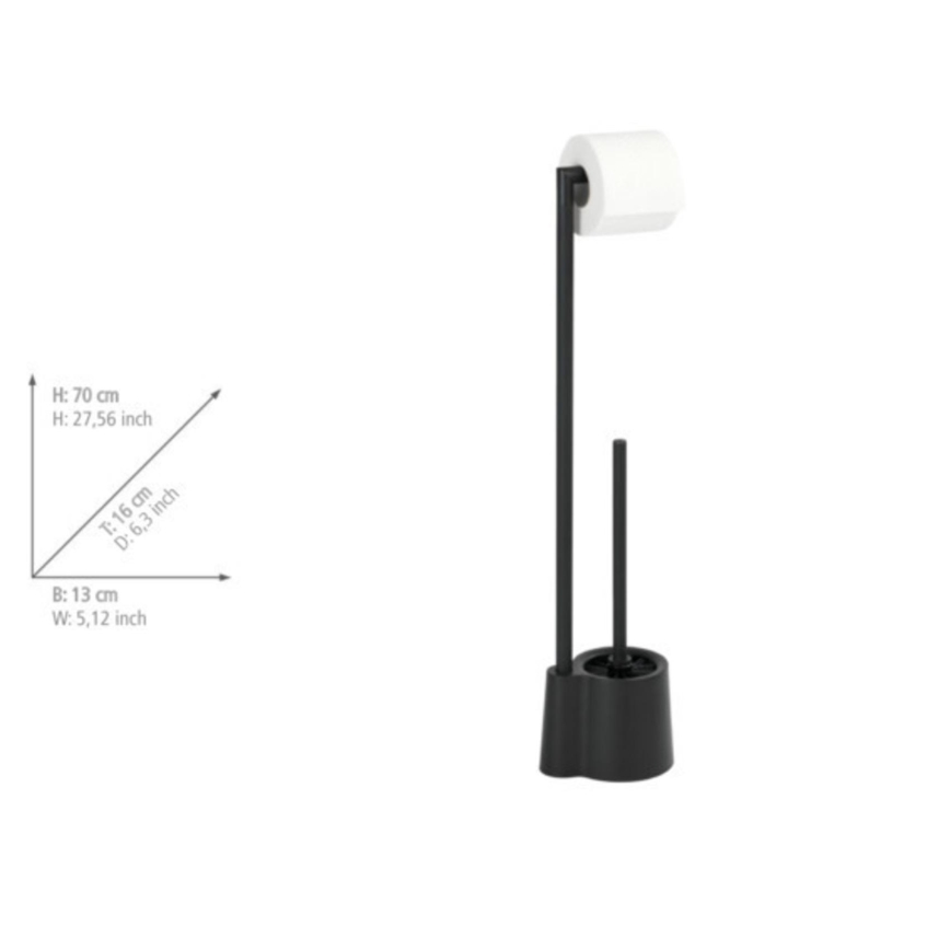 WENKO 23804100 - WC-hari AVOLA 13x70 cm roostevabast terasest/must
