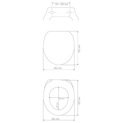 WENKO 23827100-WC WC-iste SEDILO 45,2x36,2 cm must/hõbedane