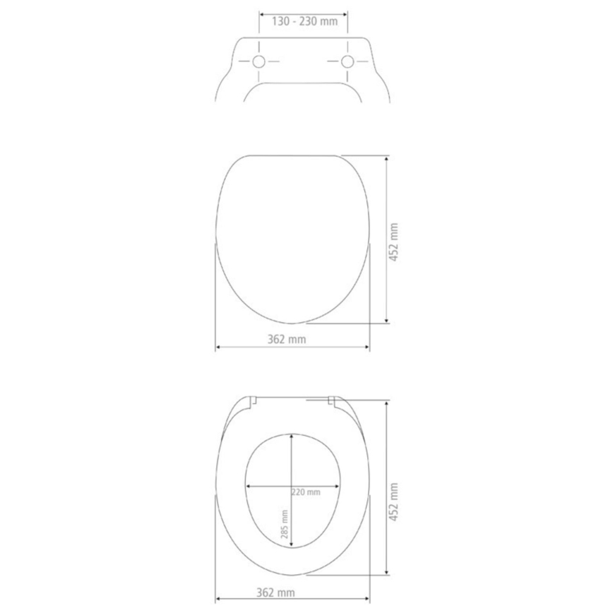 WENKO 23828100-WC WC-istme kaas SEDILO 45,2x36,2 cm hall/hõbedane