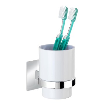 WENKO 23847800-Hambaharjakruus TURBO-LOC QUADRO ED. 7x9,5 cm läikiv kroom/valge