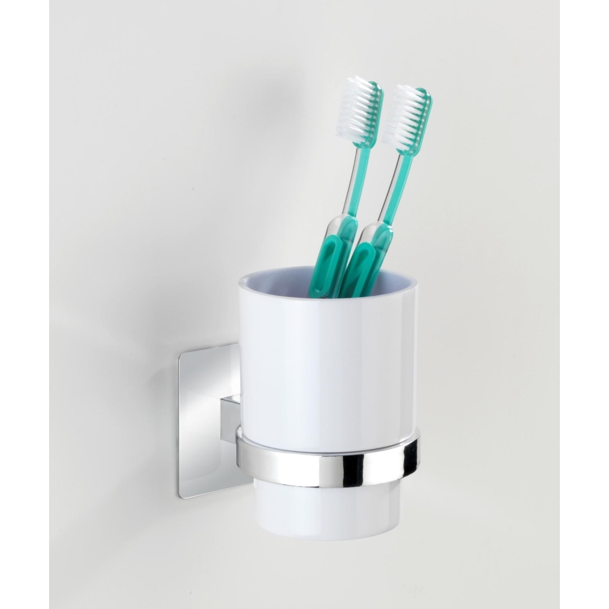 WENKO 23847800-Hambaharjakruus TURBO-LOC QUADRO ED. 7x9,5 cm läikiv kroom/valge