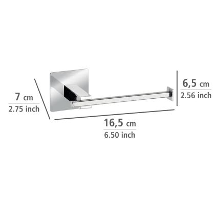 WENKO 23859800 - Tualettpaberihoidja TURBO-LOC QUADRO ED 16,5x6,5 cm roostevabast terasest