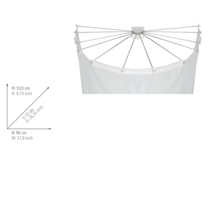 WENKO 23863100 - Dušikinnitus 96x72 cm roostevaba teras/valge