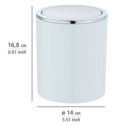 WENKO 23930100 - Prügikast INCA 14x16,8 cm valge/läikiv kroom