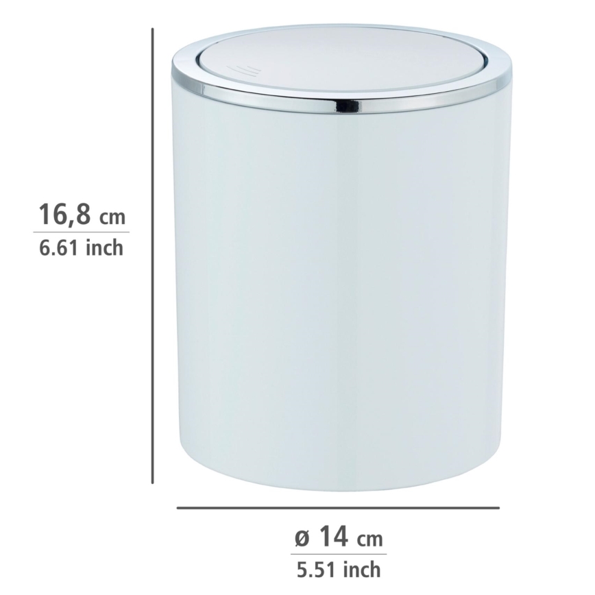 WENKO 23930100 - Prügikast INCA 14x16,8 cm valge/läikiv kroom