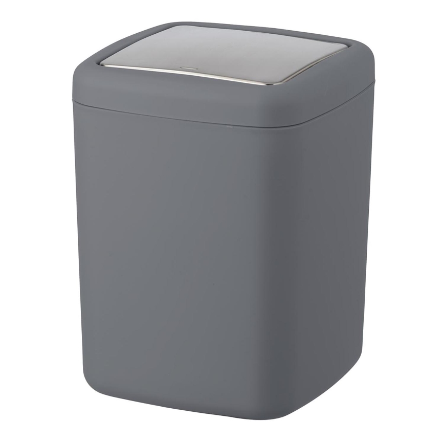 WENKO 23979100 - Prügikast BARCELONA 15x20 cm antratsiit/läikiv kroom