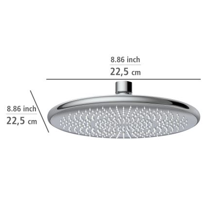 WENKO 23998100 - Dušipea WATERSAVING SYSTEM 22,5x22,5 cm läikiv kroom