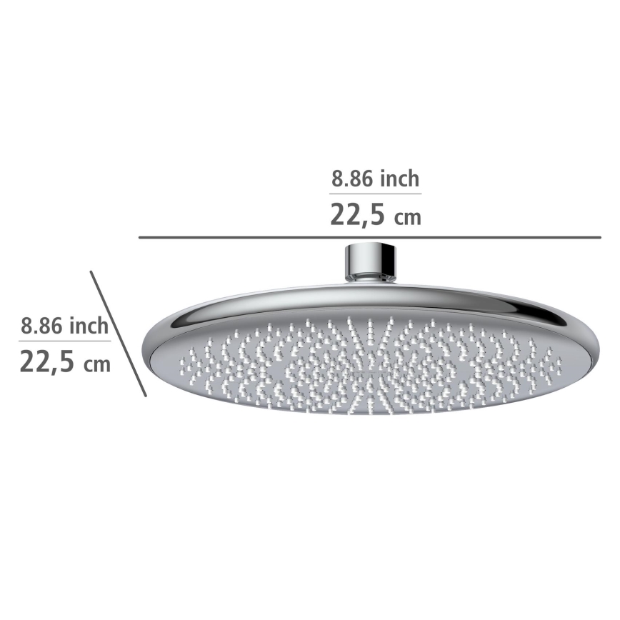 WENKO 23998100 - Dušipea WATERSAVING SYSTEM 22,5x22,5 cm läikiv kroom