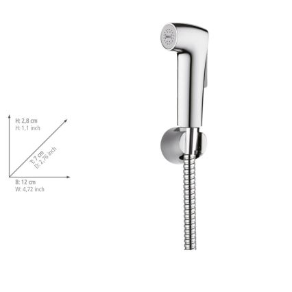 WENKO 23999100 - Bidee komplekt Veesäästusüsteem 12x7 cm läikiv kroom/hõbedane