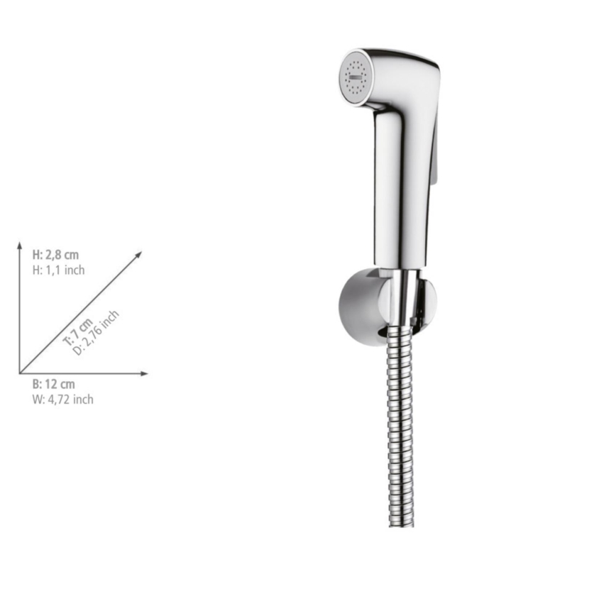 WENKO 23999100 - Bidee komplekt Veesäästusüsteem 12x7 cm läikiv kroom/hõbedane