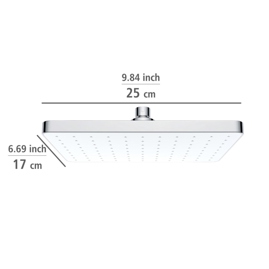 WENKO 24001100 - Dušiotsik AUTOMAATNE PUHASTUS 25x17 cm läikiv kroom/valge