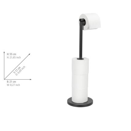 WENKO 24034100 - Tualettpaberi hoidik 21x55 cm must/hõbedane