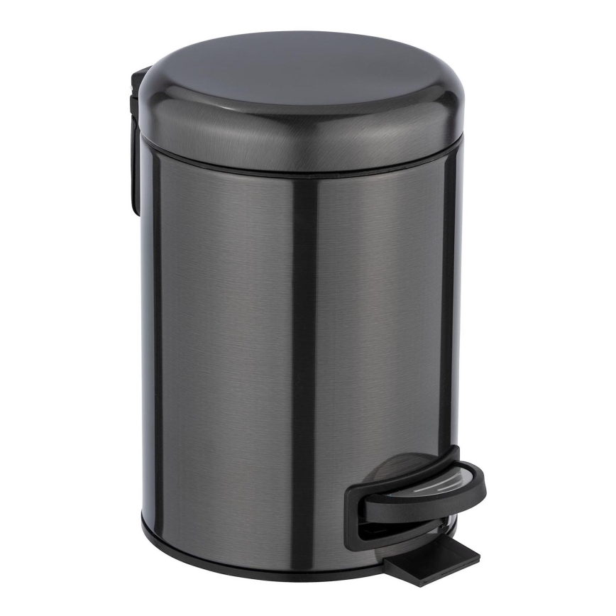 WENKO 24035100 - LEMAN prügikorv 17x25 cm roostevaba teras/must