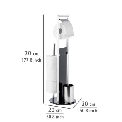 WENKO 24075800 - WC-komplekt RAVINA 20x707 cm roostevaba teras/hõbedane/must