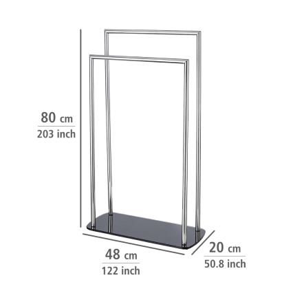 WENKO 24076800 - Rätikuhoidja RAVINA 48x80 cm roostevaba teras/hõbe/must