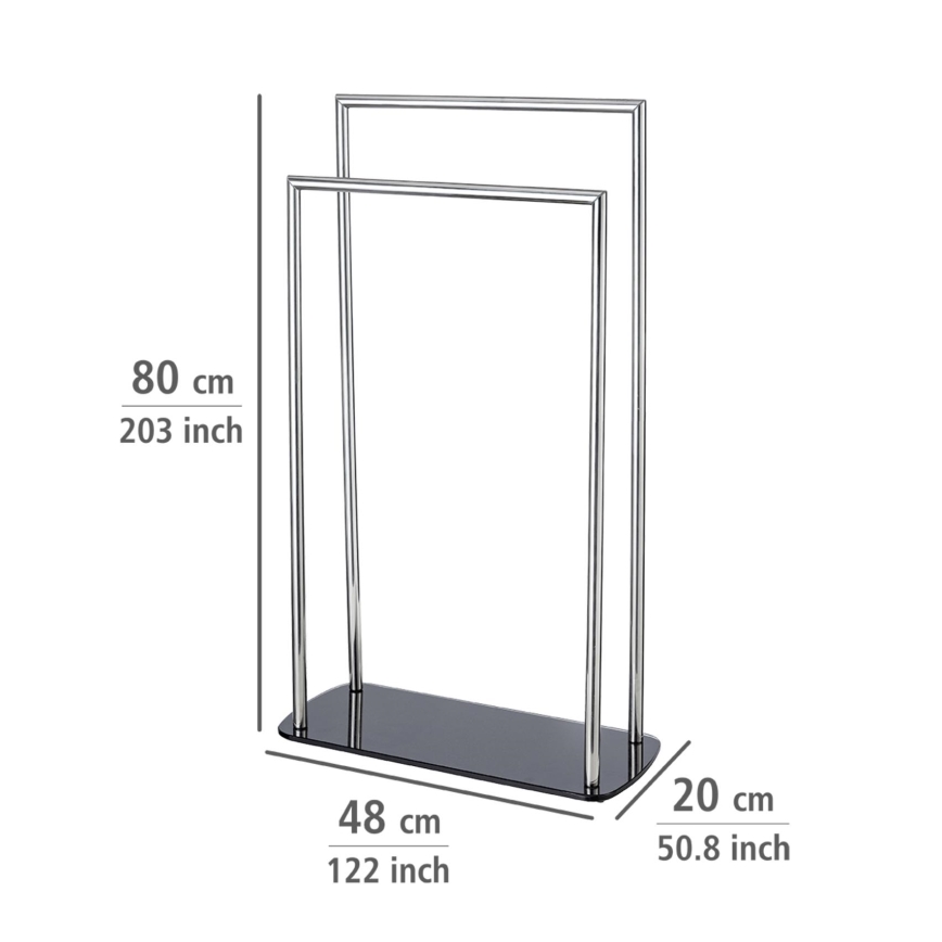 WENKO 24076800 - Rätikuhoidja RAVINA 48x80 cm roostevaba teras/hõbe/must