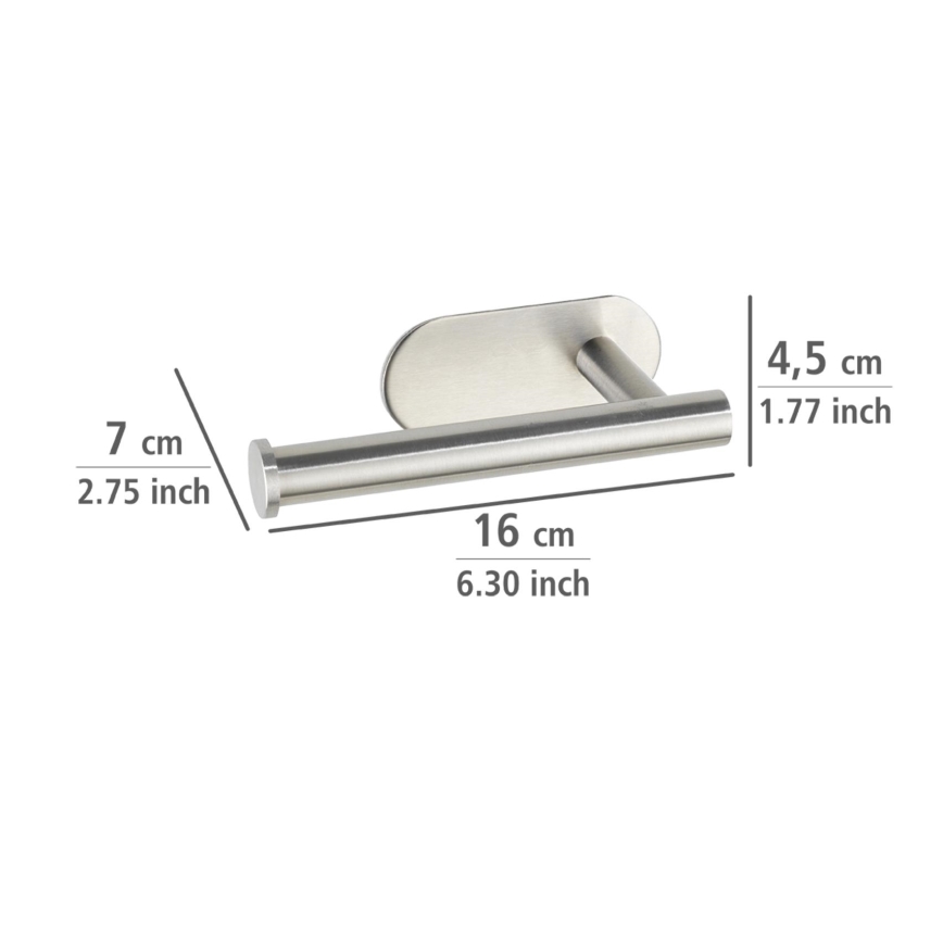 WENKO 24166100 - Tualettpaberihoidja TURBO-LOC OREA MATT 16x7 cm roostevaba teras/hõbedane