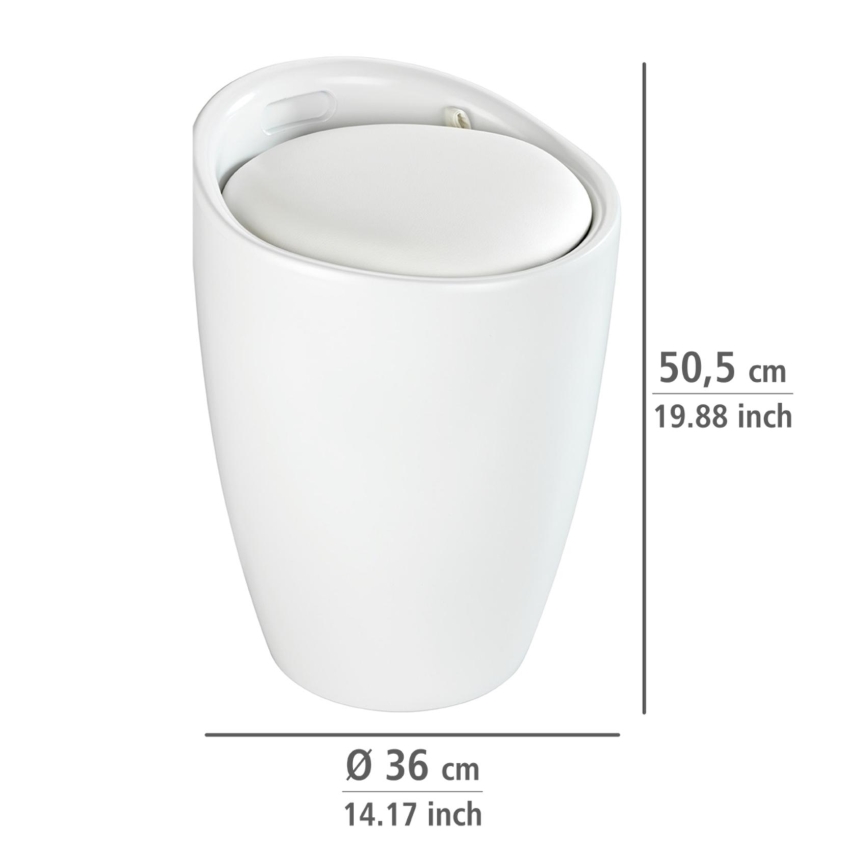 WENKO 24228100 - Taburet CANDY 36x50,5 cm valge/must