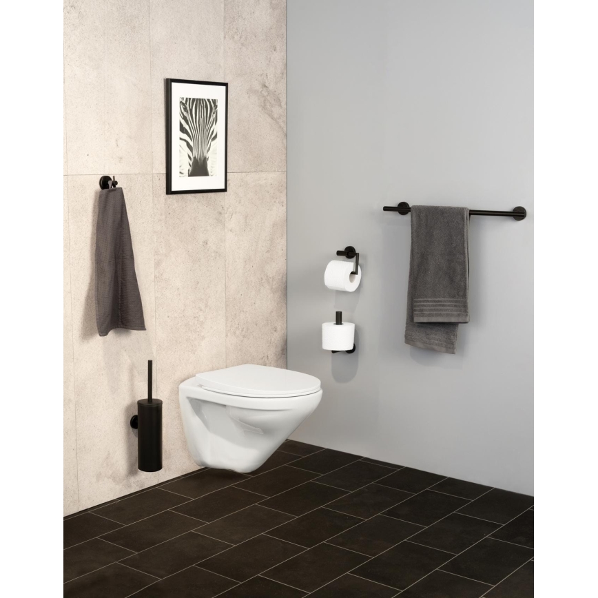 WENKO 24232100-konks BOSIO BLACK 5,5x5,5 cm roostevaba teras/hõbedane