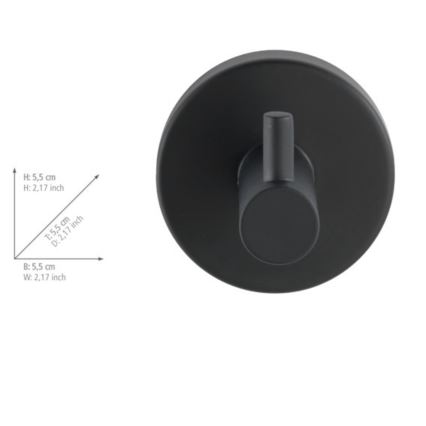 WENKO 24232100-konks BOSIO BLACK 5,5x5,5 cm roostevaba teras/hõbedane