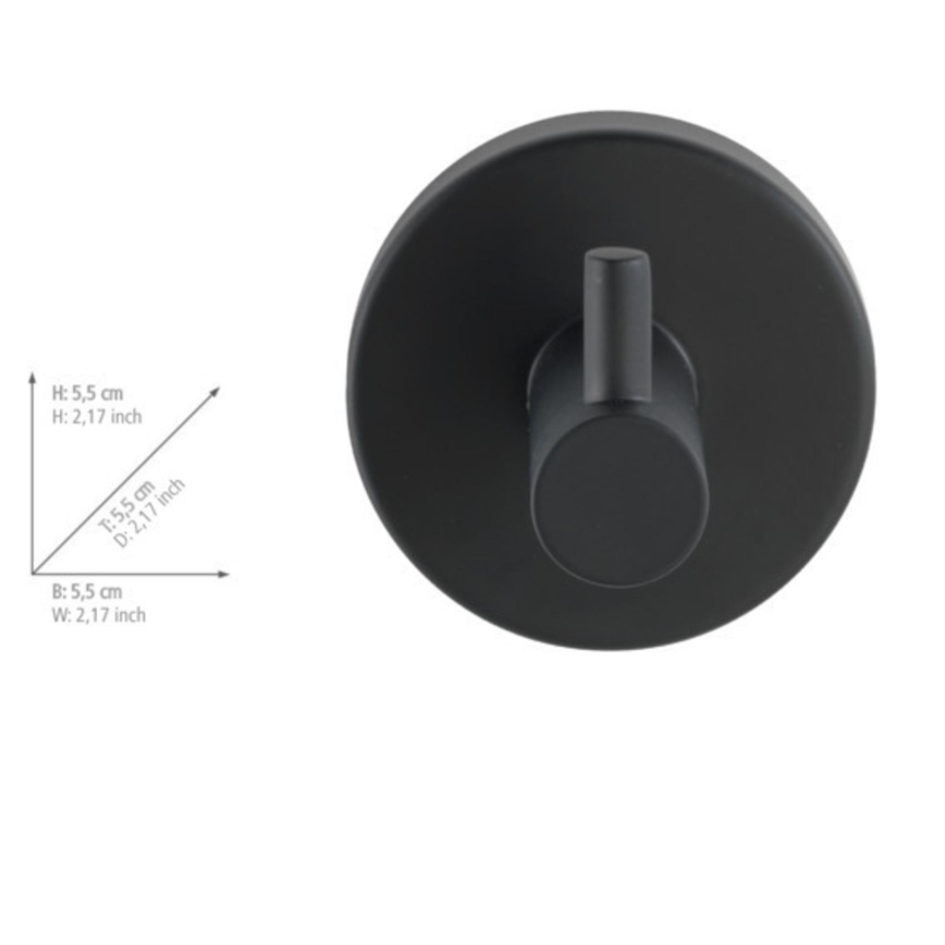 WENKO 24232100-konks BOSIO BLACK 5,5x5,5 cm roostevaba teras/hõbedane