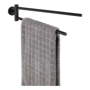 WENKO 24238100-rätikuhoidja BOSIO BLACK 5,5x43 cm roostevaba teras/hõbedane