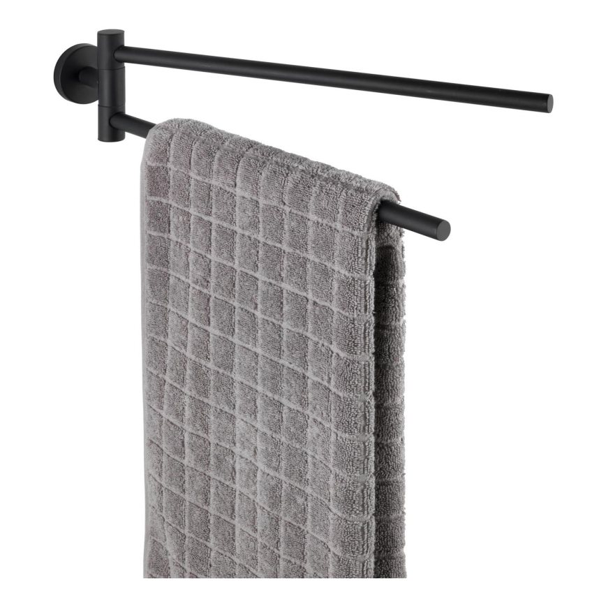 WENKO 24238100-rätikuhoidja BOSIO BLACK 5,5x43 cm roostevaba teras/hõbedane
