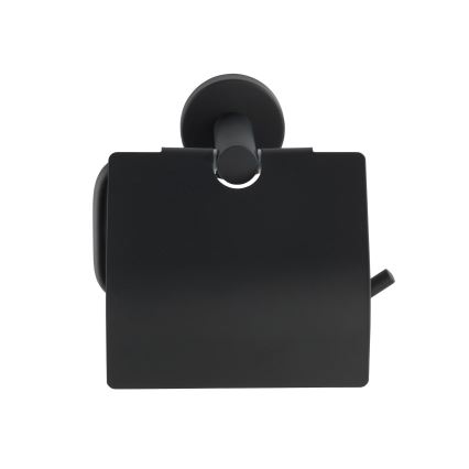 WENKO 24241100-Tualettpaberihoidja BOSIO BLACK 15x13,5 cm roostevaba teras/hõbedane