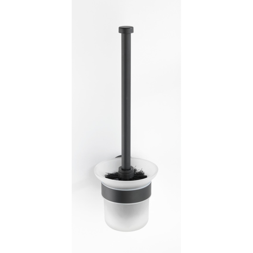WENKO 24243100-WC WC-hari BOSIO BLACK 10x35 cm roostevaba teras, hõbedane satiinviimistlus