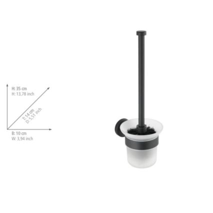 WENKO 24243100-WC WC-hari BOSIO BLACK 10x35 cm roostevaba teras, hõbedane satiinviimistlus